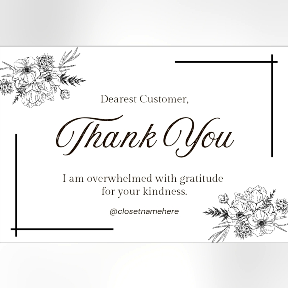 50 Custom 4x6 Floral Thank You Notes Labels